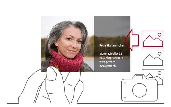 Visitenkarten 1-seitig mit Bild-Upload und Layout-Vorschlägen