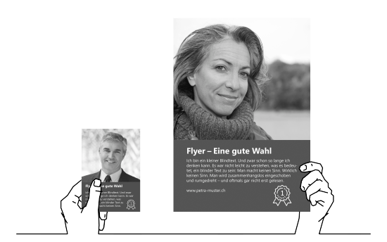 Dépliant noir-blanc déplié